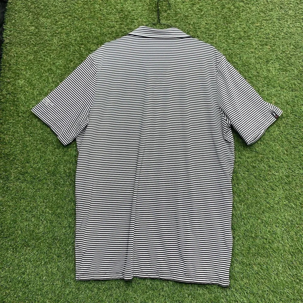 RLX Ralph Lauren Golf Polo Shirt Mens XL Black Striped Athletic Sportswear Sport